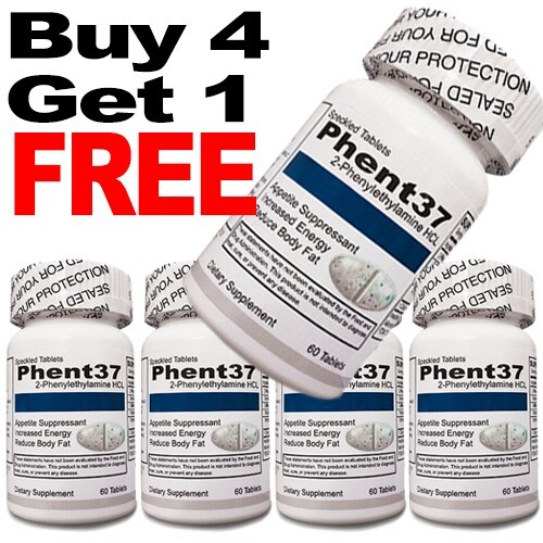4+1 FREE) Bottles - Phent37 - Diet Pills Fat Burner, Weight