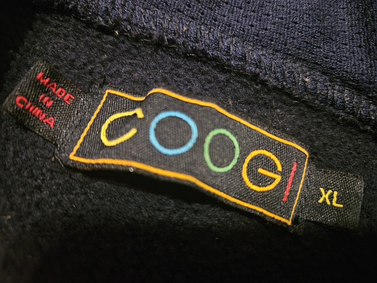 MENS COOGI FULL ZIP HOODIE SWEATSHIRT JACKET Y2K BLUE RED