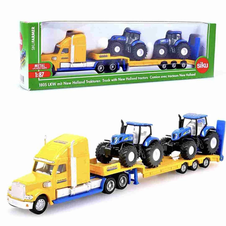 1:87 Siku Low Loader John Deere Tractors New Holland Diecast Toys Models Gifts - Immagine 3 di 4