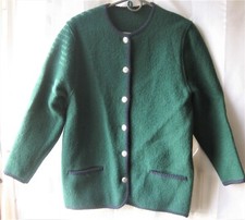 Authentic Trachten Loden Women Jacket, Wool, Green, Austria