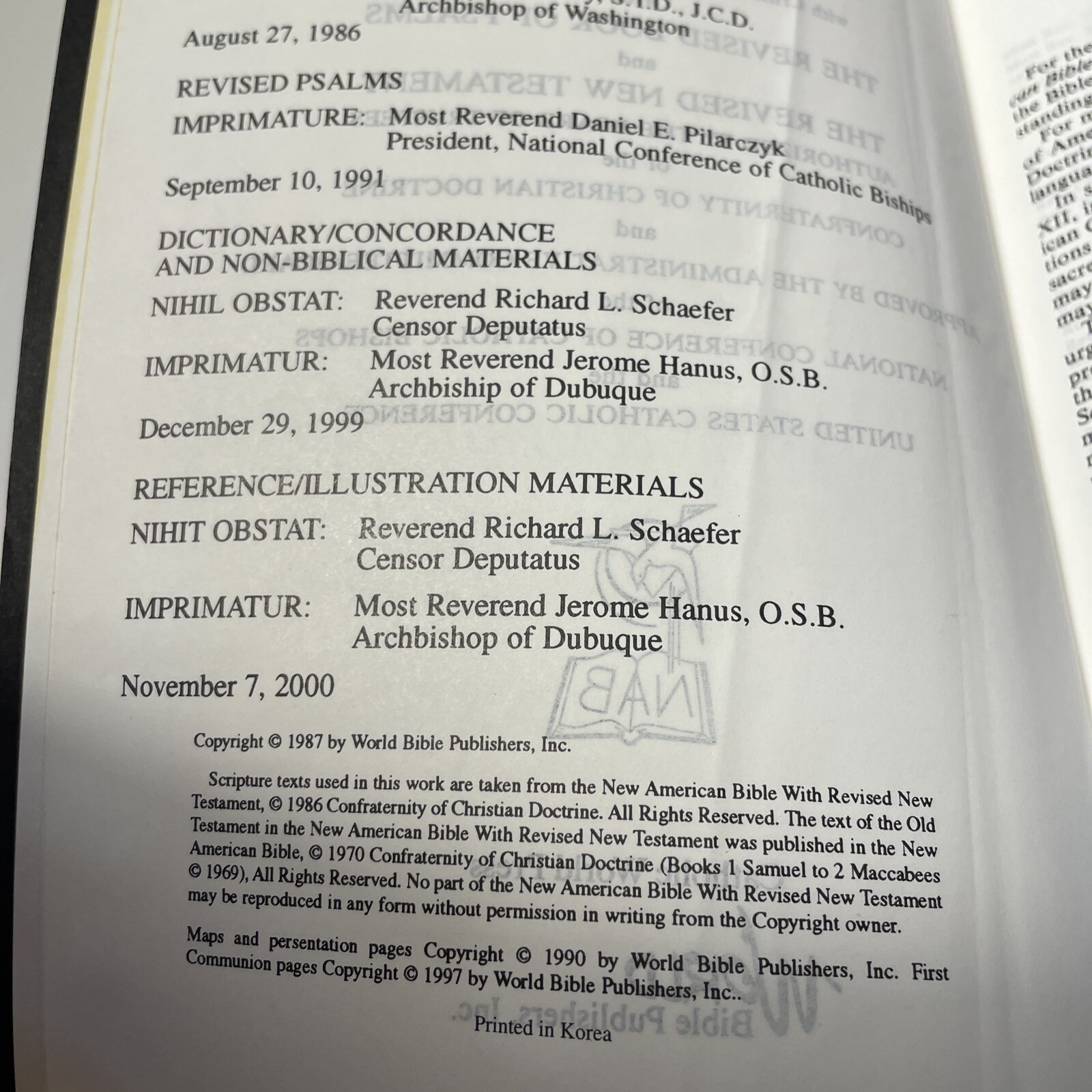 The New American Bible Red Letter Edition Catholic World Press 2402 Black 1987 eBay