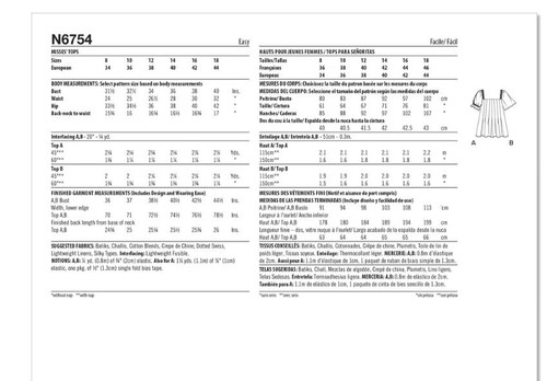 Patrón de costura Simplicity 6754, Misses Tops, talla 8-18, nuevo patrón de papel sin cortar - Imagen 7 de 7