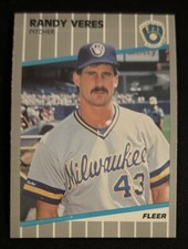 1989 Fleer Update Randy Veres Baseball Rookie Card (RC) #U-42 Brewers Pitcher VG. rookie card picture