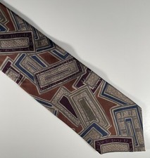 Christian Dior Neck Tie Vintage Brown Designer Silk USA Made 57x4 Monsier