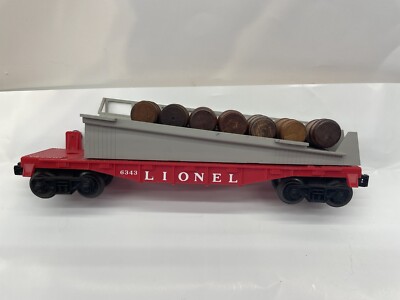 Lionel Postwar Barrel Ramp Car #6343 Nothing Broken