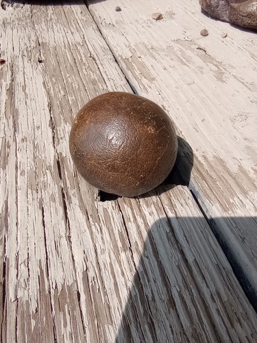 Antique 18th/19th Century Lignum Vitae Carved Game Ball Or Sphere - Picture 2 of 4