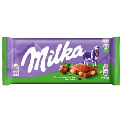 Milka Ganze Haselnüsse Schokolade 17x95 g Tafeln
