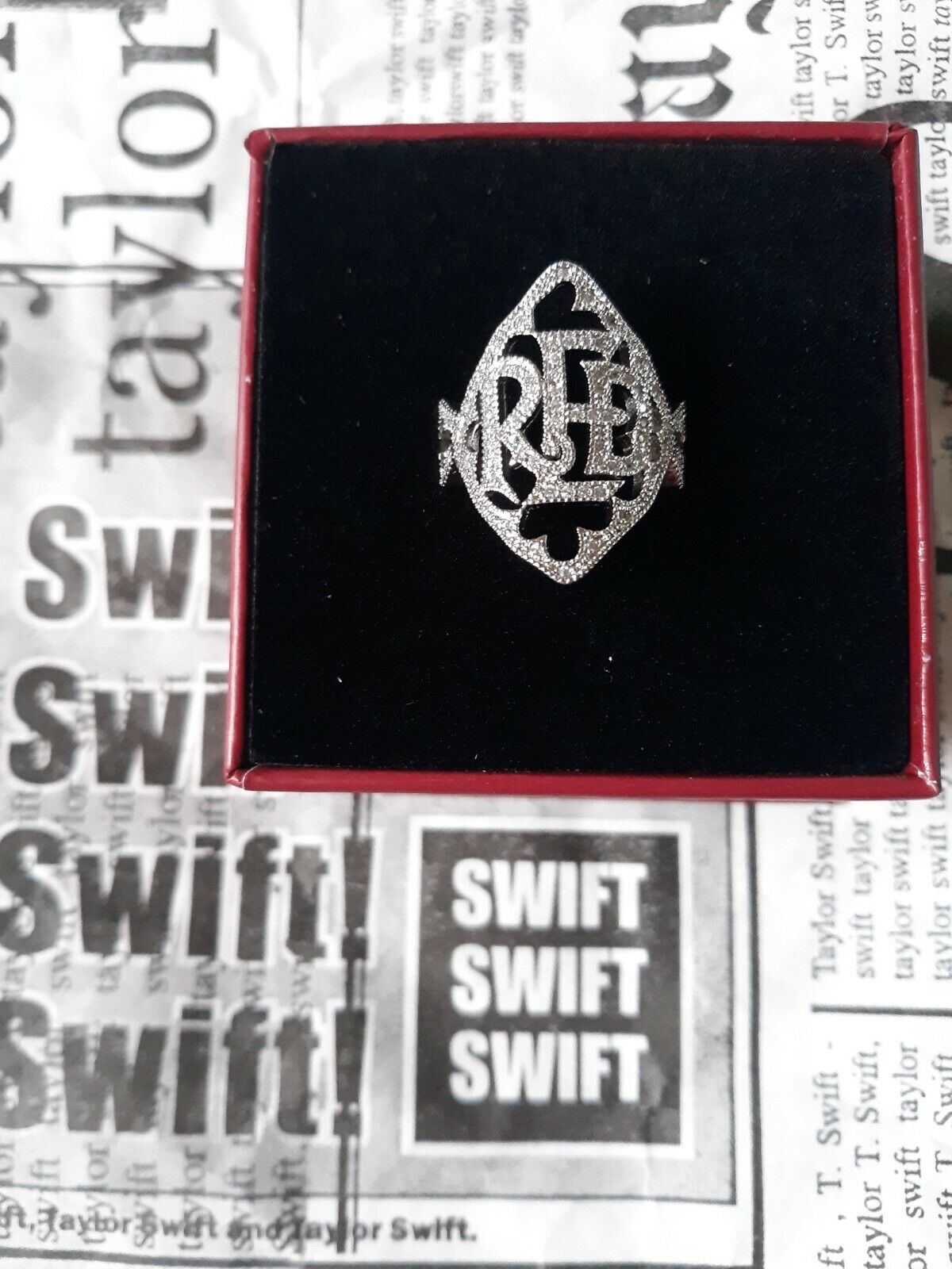 Taylor Swift RED Ring by Cathy Waterman Silver & Rhodium Plated With CZ Crystals Goedkoop aanvullen