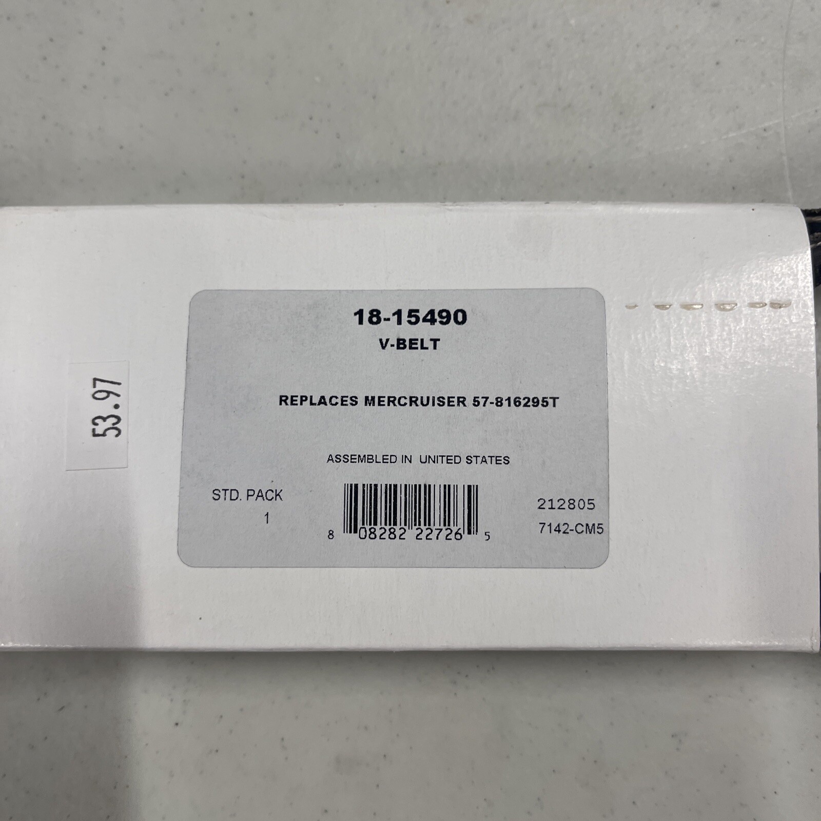 Mercruiser 4.3L V6 V-belt 52.5" Power Steering 57-816295Q & T Sierra 18-15490
