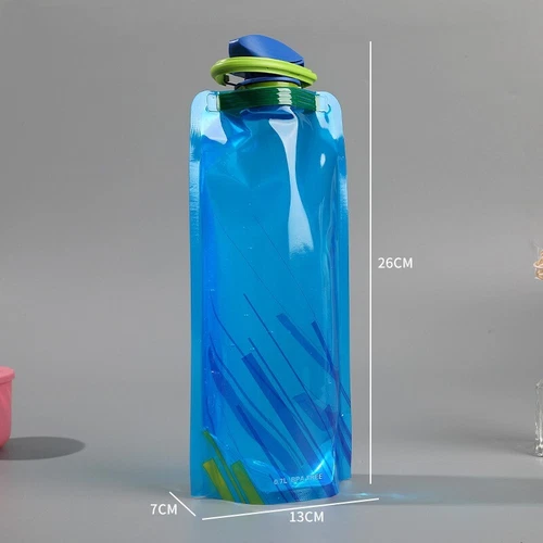 Faltbar Laufen Outdoor Aktivitäten Wasserflasche 700ml zusammenklappbar 700ml - Bild 15 von 32
