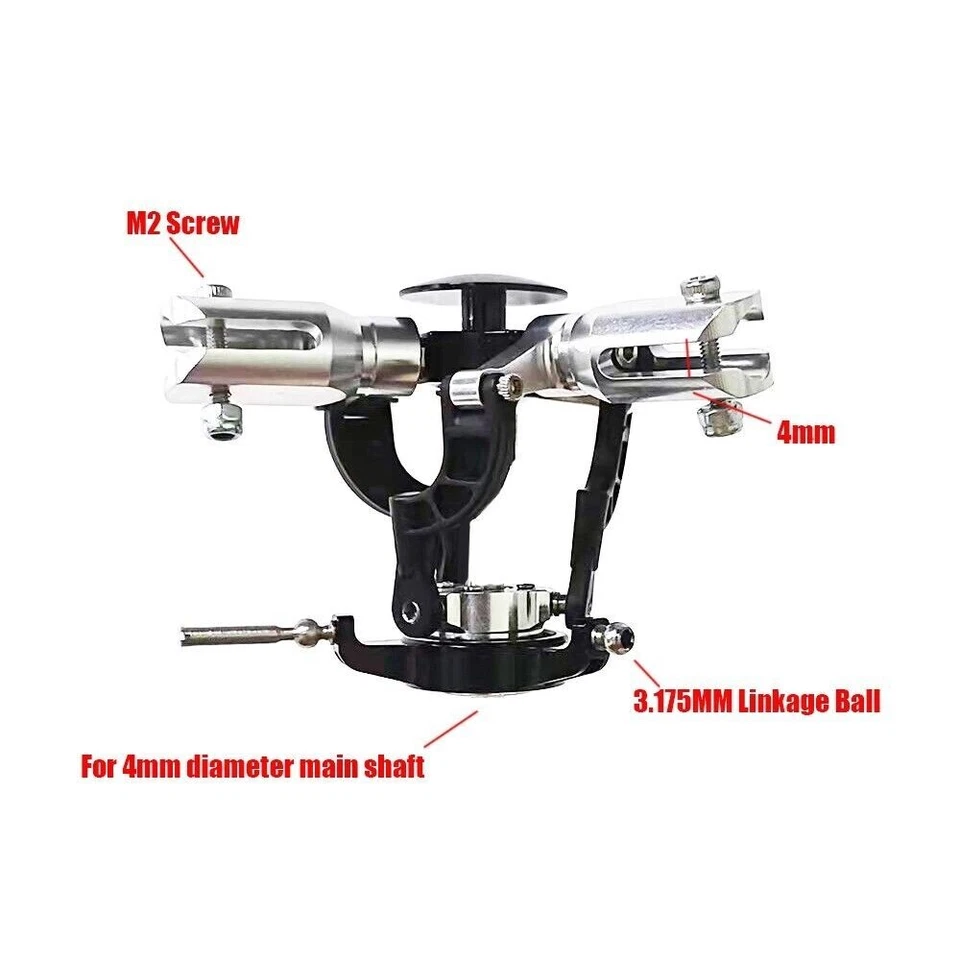3 Blades FBL Main Rotor Head 4mm Shaft for OMPHOBBY M2 S2 FW200 RC Helicopter - Image 2 of 4