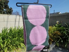 Uniqlo x Marimekko HEATTECH Pink/Green Dot Knitted Scarf Children~7 1/2" x 51"