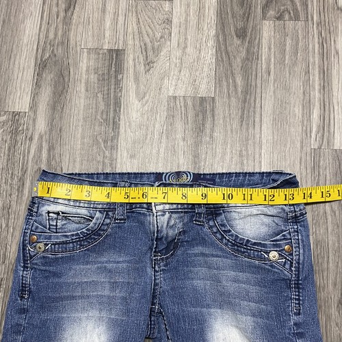 ANGELS Rolled Up Low Rise Stretch Blue Denim Capri Jeans Women's Size 3 - Picture 6 of 8