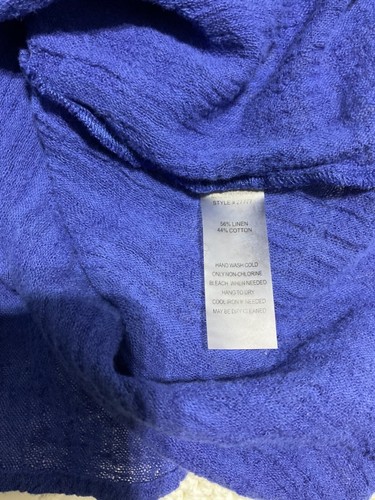 Soft Surroundings Plus Size 1X Button Down Shirt Royal Blue Long Sleeve Linen - Picture 24 of 24
