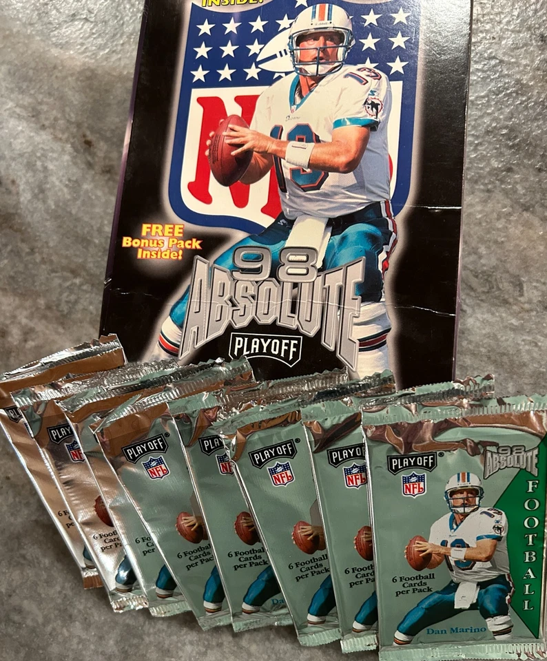 98 Absolute Playoff Football sealed packs x8 with original box poss. Manning RC - Image 2 of 3