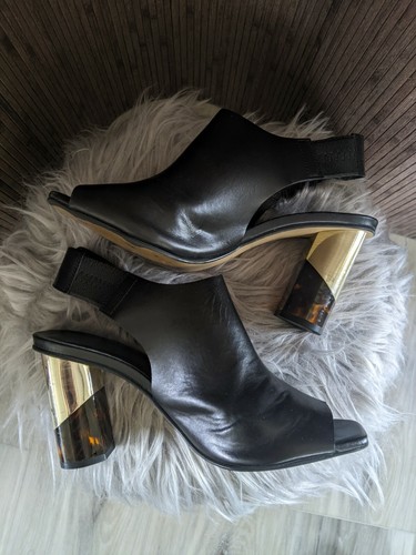 Kurt Geiger London Suki Block Gold Heel 