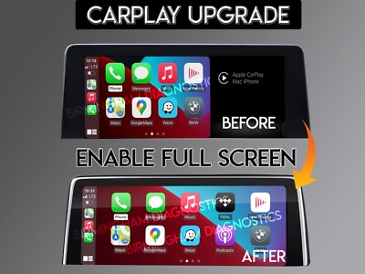 BMW Apple CarPlay Half Screen to Full Screen Easy USB coding ID6 Upgrade NBTEVO