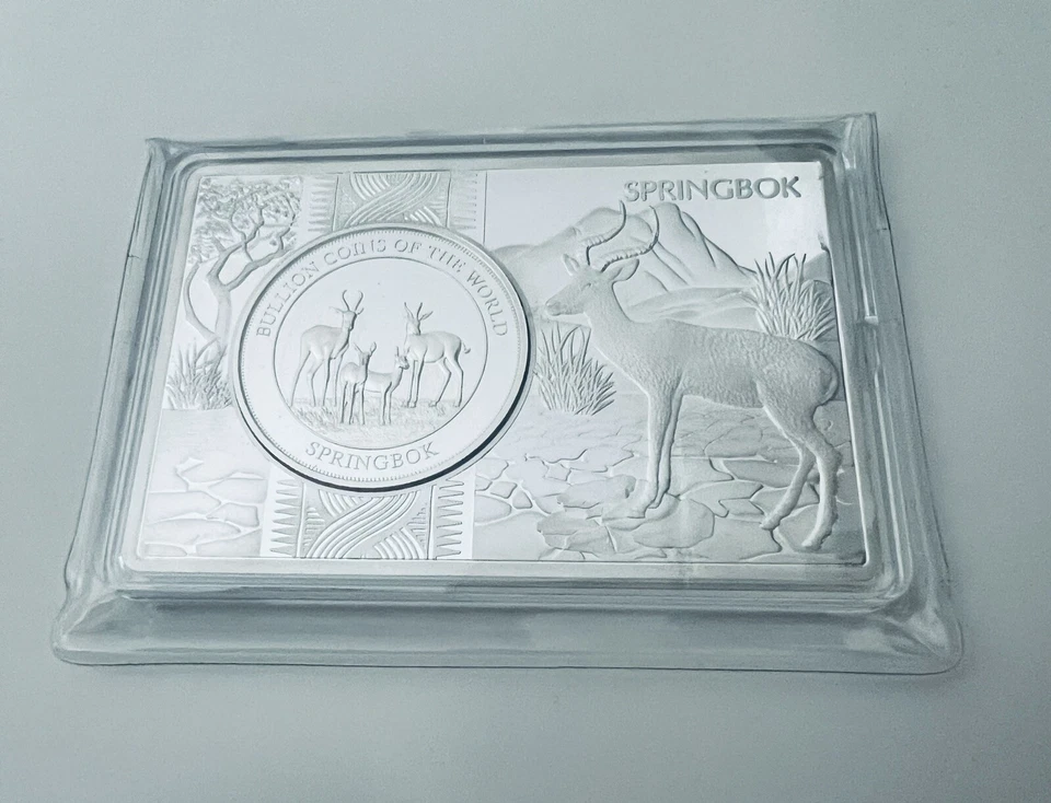 SPRINGBOCK Münzbarren 1 OZ Silber 999er 2024 im 3 OZ Barren mit Etui NEU OVP - Bild 2 von 3