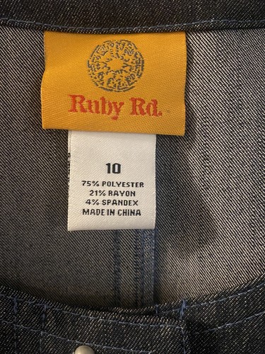 Ruby Rd Women's Denim Blazer / Jacket snap up size 10 - Picture 4 of 6