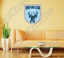 Hunting New York Deer Head Rifle Hunter Wall Sticker Interior Decor 20"X25"