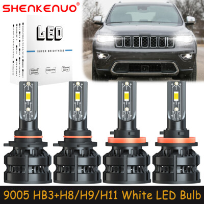 For Jeep Grand Cherokee 2013-2017 9005+H11 LED Headlights Bulbs High Low Beam Z8