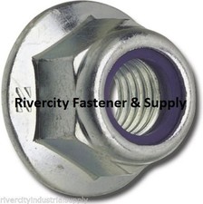 (50) M10-1.5 or 10mm Metric Hex Flange Stop Lock Nut / Nylon Insert DIN 6926