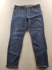 J. Crew Women's Jeans Blue Size 32/28 Tapered Stretch Mid Rise 34"/27.5" Denim