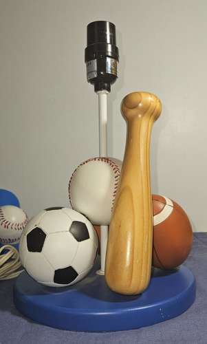 Four Sport Lamp with Baseball Book Ends Well Used - Picture 14 of 24