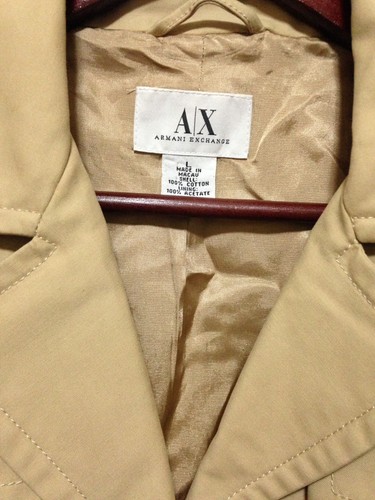 Armani Exchange Trench Woman's Coat Size L - Picture 4 of 9