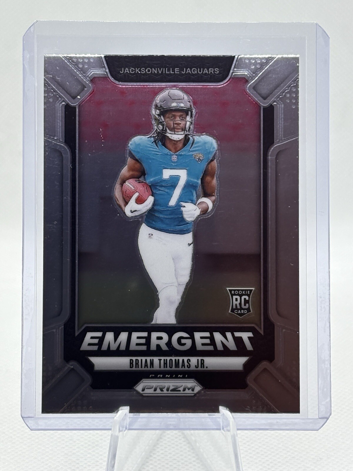 2024 Prizm Football Brian Thomas Jr. Emergent RC No. 12 Jaguars
