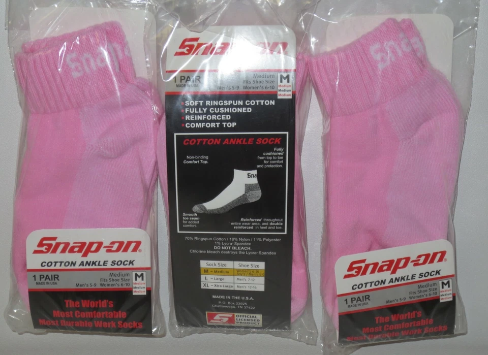 12 PAIRS Snap-On PINK Ankle Socks MEDIUM 6-10 *FREE SHIPPING* MADE IN USA *NEW* - Image 4 of 4