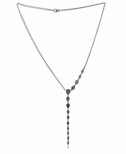 Collar Pave Diamond Lariat Plata 925 Diamante Mujer Collar Boda Regalo. - Imagen 2 de 12