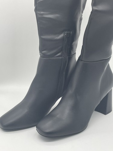 SO Womens Tall BLACK Knee High Boots Sz 8.5 Pancakes 3" Heel 17" Shaft MSRP $70 - Picture 8 of 17