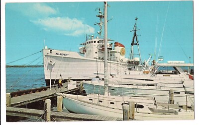 ALLEGHENY Training Ship Michigan College Maritime Academy Traverse City Postcard