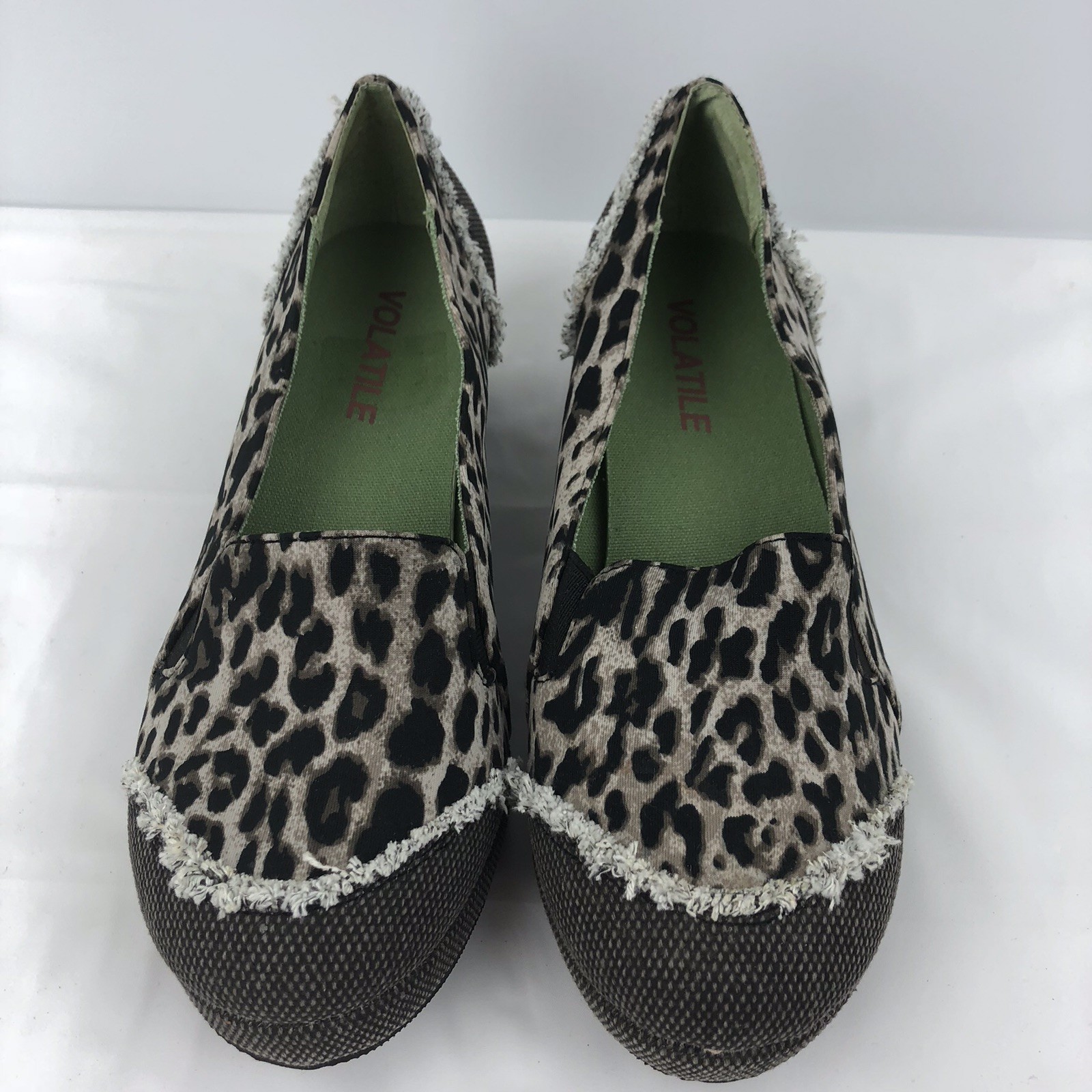Volatile Leopard Platform Wedge Round Toe Fringe … - image 4