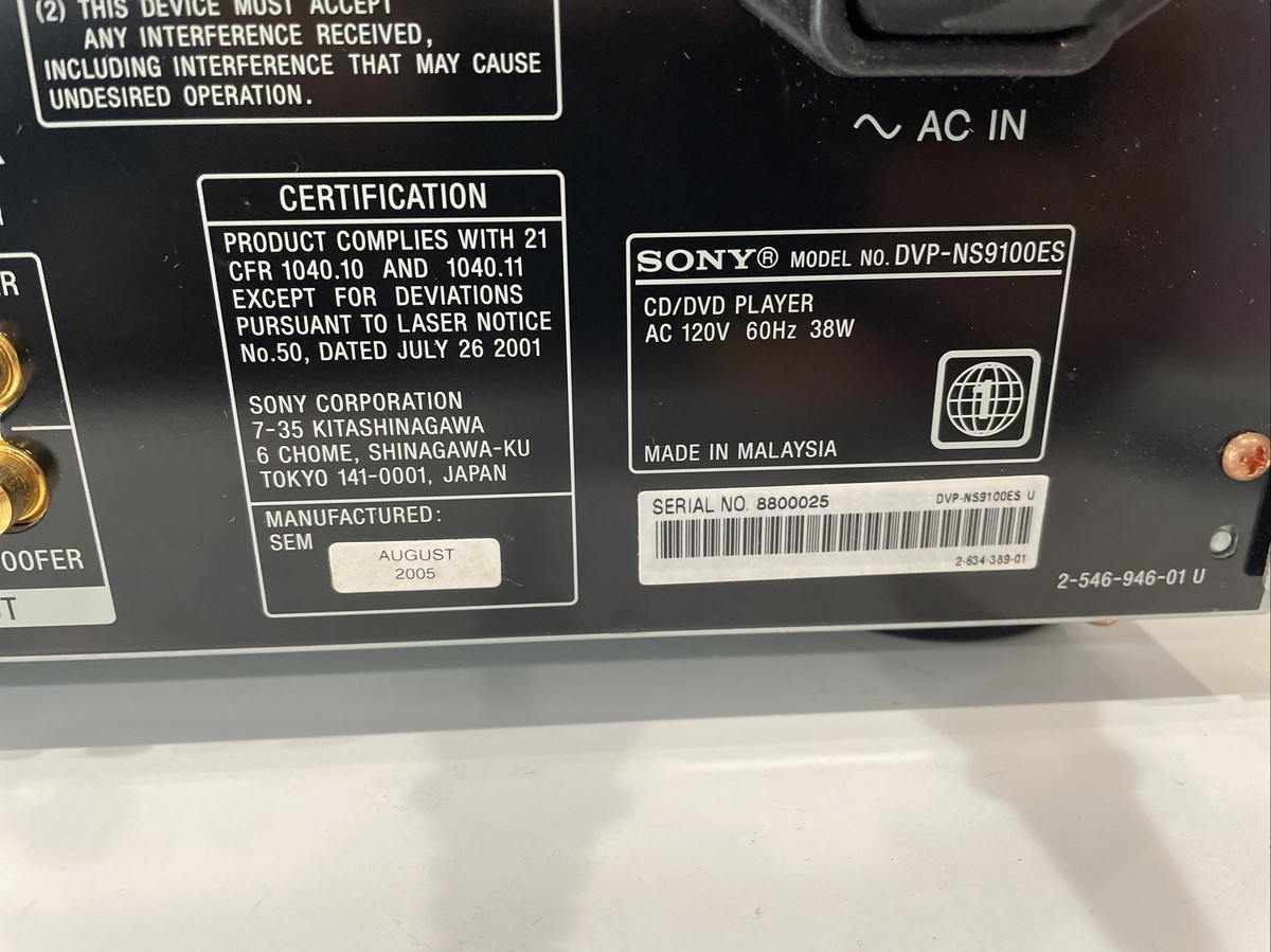 Sony DVP-NS9100ES SACD DVD Player Silver Read On | eBay