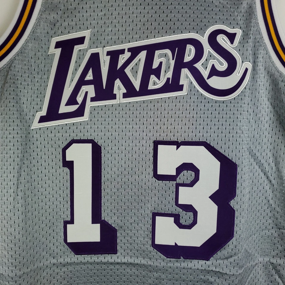 Wilt Chamberlain LA Lakers Mitchell & Ness NBA M Medium Jersey 75th Silver NWT - Image 3 of 4