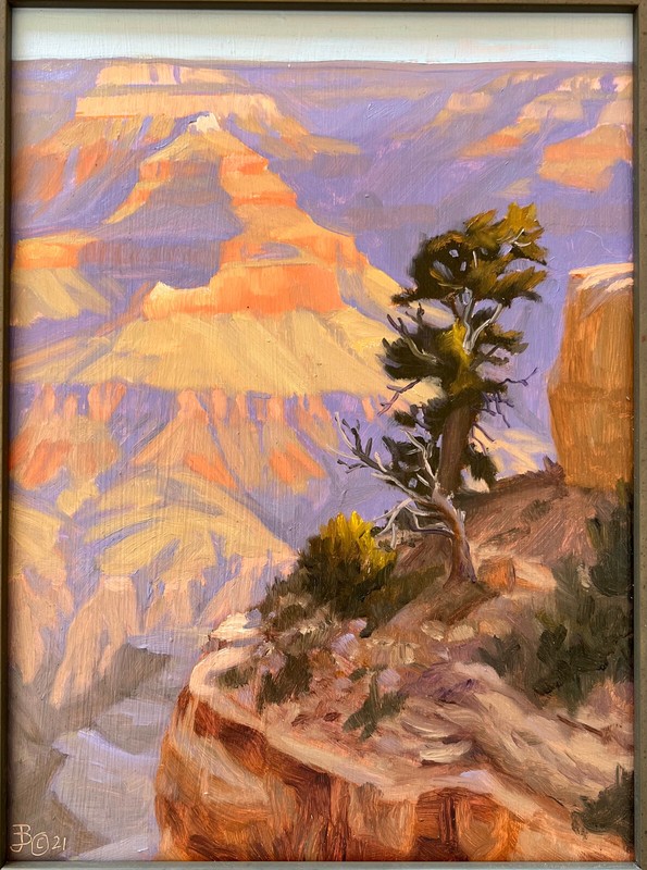 Elizabeth Black “Dawn at  Kaibab Trailhead" Grand Canyon Celebration of Art 2021