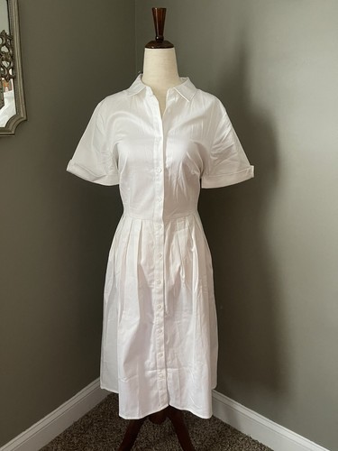 Neu mit Etikett The Limited weiß Kragen Kurzarm Fit Flair Kleid Größe 8 Krankenschwester Kostüm
