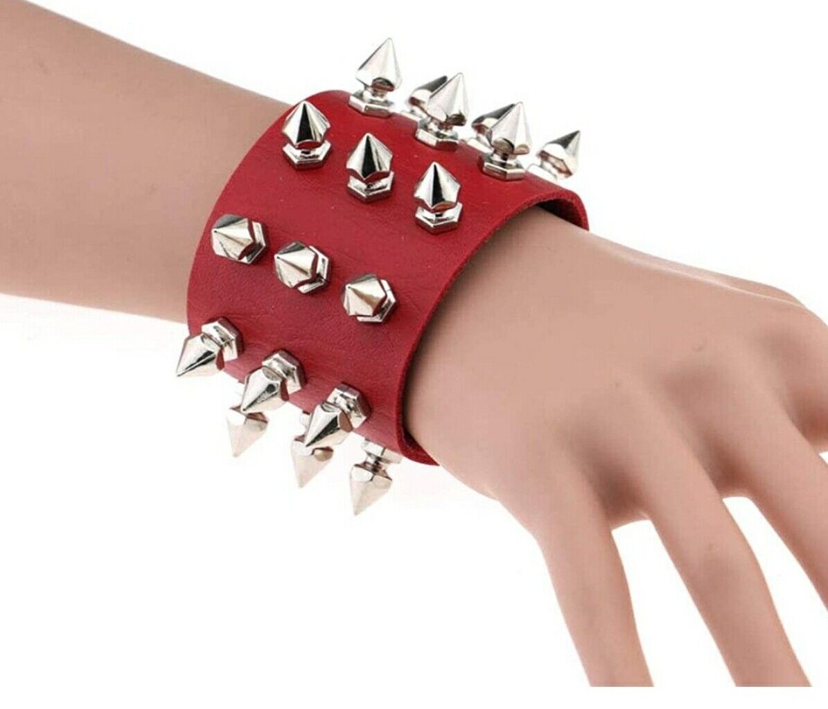 Unisex Black Metal Spike Studded Punk Rock Biker Wide Strap Unisex Black Metal Spike Studded Punk Rock Biker Wide Strap