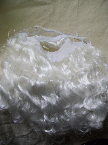 White Santa Claus Costume Wig Beard Set Kris Kringle Jolly Elf Father Christmas - Picture 9 of 10