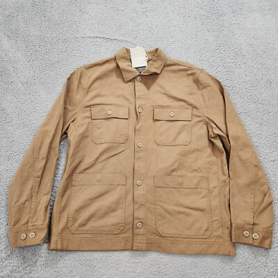 #ad #ad Everlane Jacket Mens XL Beige The Chore Utility Canvas Button Cotton Ochre NWT $34.50