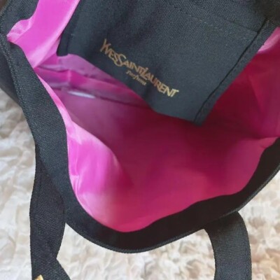 YSL Yves Saint Laurent Parfums Novelty Tote Bag Black Gold