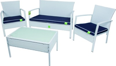 SET SALOTTO SOFA ECO POLY RATTAN GIARDINO DIVANO ARREDO CUSCINI OMAGGIO