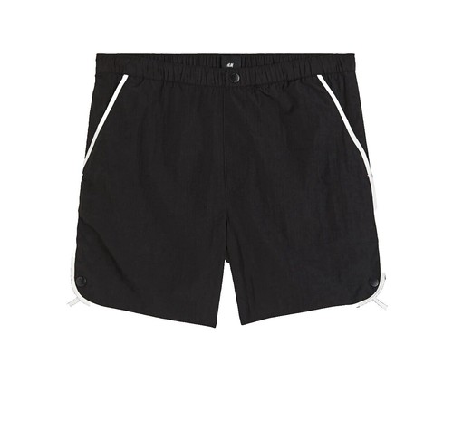 MINTCREW Shorts Mens M Black Mesh Stripe 10 Inseam Zip Pockets