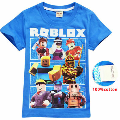 Roblox Kids Boys Girls Short Sleeve T-Shirt 2-13 Years Old, blue