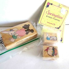 3 Wood Mounted Rubber Stamps Easter Holiday etc Largest is 2.5x3.75" FREE SH
