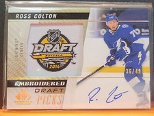 2021-22 SP Game Used ROSS COLTON Autograph Embroidered Draft Picks #36/49 BOLTS