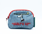 Snoopy Surfing Embroidered Denim Coin Case (Licensed PEANUTS Product from JAPAN)