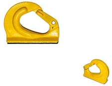 2 Ton Weld-On Bucket Hook Forged Alloy w/ Safety Latch Powder Coated Yellow